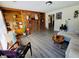 Living room with built-in shelves and brick fireplace at 2382 Old Rex Morrow Rd, Ellenwood, GA 30294