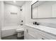 Clean bathroom with marble vanity and shower/tub combo at 1863 Bruce Ne Rd, Atlanta, GA 30329