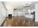 Spacious living room with hardwood floors, fireplace, and open concept design at 1863 Bruce Ne Rd, Atlanta, GA 30329