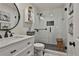 Clean bathroom with white subway tile, walk-in shower, and modern vanity at 314 Sandalin Ln, Peachtree City, GA 30269