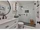 Updated bathroom features a walk-in shower, new vanity, and modern fixtures at 314 Sandalin Ln, Peachtree City, GA 30269