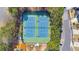 Two tennis courts surrounded by trees at 630 Eagles Lndg, Woodstock, GA 30188