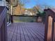 Close up of deck on a sunny day; charming backyard view through the railing at 2907 Wickford Nw Dr, Kennesaw, GA 30152