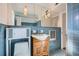 Updated bathroom with blue tile, a pedestal sink, and modern fixtures at 98 Ardmore Nw Pl # 3, Atlanta, GA 30309