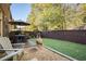 Backyard with patio, artificial turf, and a fire pit at 10444 Park Walk Pt, Alpharetta, GA 30022