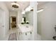 Spa-like bathroom with double vanity and marble floors at 405 Laurel Spring Ct, Canton, GA 30114