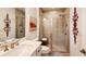 Updated bathroom with a walk-in shower and modern vanity at 405 Laurel Spring Ct, Canton, GA 30114