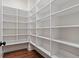 Walk-in pantry features built-in shelving for ample storage at 101 Forsyth Park Ln, Woodstock, GA 30188