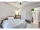 Spacious bedroom with a queen bed and access to a bathroom at 4333 Dunwoody Park # 2113, Dunwoody, GA 30338