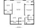 939 sq ft floor plan featuring 2 bedrooms, 1 bath, and spacious living areas at 4333 Dunwoody Park # 2113, Dunwoody, GA 30338