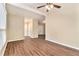Hardwood floor living room with access to other rooms at 2280 Connally Ct, Atlanta, GA 30344