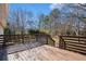 Wooden deck overlooking a wooded backyard at 2456 Colorado Sw Trl, Atlanta, GA 30331