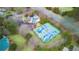 Aerial view of community amenities: pool, tennis courts at 5060 Rosedown Pl, Roswell, GA 30076