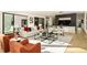 Bright living room with contemporary furniture and access to backyard at 3566 Cantrell Ne Rd, Atlanta, GA 30319