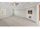 Spacious main bedroom with fireplace and tray ceiling at 5615 Forkwood Nw Dr, Acworth, GA 30101