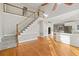 Open concept kitchen with island and stainless steel appliances at 5615 Forkwood Nw Dr, Acworth, GA 30101