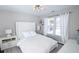 Bright bedroom with a white bed and window coverings at 605 Rose Creek Cir, Duluth, GA 30097