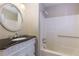 Charming bathroom with ornate vanity and shower/tub combo at 242 Chads Ford Way, Roswell, GA 30076