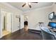 Home office or exercise room with hardwood floors and access to full bath at 1240 Roswell Manor Cir, Roswell, GA 30076