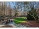 Spacious backyard with fire pit and patio area at 6320 Bannerhorn Run, Alpharetta, GA 30005