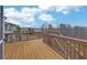 Spacious wooden deck with a natural wood finish and railing and view of the community at 5860 Collier Bridge Ln, Hoschton, GA 30548