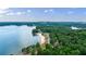 Aerial view of lake, beach, and wooded area at 1095 Lanier Pl, Cumming, GA 30041