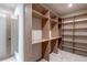 Bright walk-in closet, built-in shelves and hanging space at 1095 Lanier Pl, Cumming, GA 30041