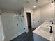 Double vanity bathroom with a large walk-in shower at 3305 Cranston Ln, Kennesaw, GA 30144