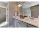 Double vanity bathroom with a large mirror at 155 Sunshower Rdg, Canton, GA 30114