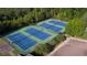 Aerial view of four lighted tennis courts at 155 Sunshower Rdg, Canton, GA 30114