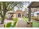 Relaxing community courtyard with seating, bocce ball, and shade structures at 1072 Heyward Way, Alpharetta, GA 30009