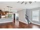 Open living area with hardwood floors and modern lighting at 1365 Memorial Se Dr # 3, Atlanta, GA 30317