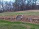 Stone retaining wall with steps leading up grassy hill at 650 Kingston Highway, Kingston, GA 30145