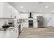 Modern kitchen featuring stainless steel appliances, granite countertops, subway tile backsplash, and white cabinets at 1288 Almont Sw Dr, Atlanta, GA 30310