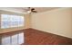 Spacious living room with hardwood floors and ceiling fan at 3649 Chattahoochee Summit Se Dr # 15, Atlanta, GA 30339