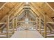 Unfinshed attic space with exposed wooden beams and framing at 3613 Squires Park Ln, Loganville, GA 30052