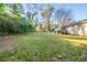 Spacious backyard, partially grassy with mature trees and home visible at 1583 Tanager Cir, Decatur, GA 30032