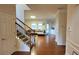 Hardwood floor entryway, view of living room and staircase at 2611 Cannon Farm Ln, Duluth, GA 30097