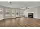 Living room with hardwood floors, fireplace, and large windows at 3029 Oakvale Hts, Decatur, GA 30034