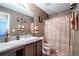 Clean bathroom with a shower/tub combo and vanity at 3363 Fernview Dr, Lawrenceville, GA 30044