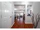 Bright entryway with hardwood floors, view into living room at 3363 Fernview Dr, Lawrenceville, GA 30044