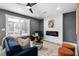 Modern living room with fireplace, stylish seating and a neutral color scheme at 2007 North Nw Ave, Atlanta, GA 30318