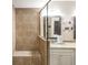 Large tiled shower with built-in seat at 3155 Boldmere Se Trl # 3, Smyrna, GA 30080