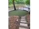 Circular putting green with stone steps leading down at 1356 Lucan Ln # Wc226, Lawrenceville, GA 30043