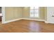 Home office with hardwood floors and neutral paint at 5288 East Cherokee Dr, Canton, GA 30115