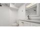 Clean basement bathroom with modern vanity and shower at 8951 Country Club Dr, Douglasville, GA 30134