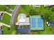 Aerial view of community amenities, including a pool and tennis courts at 4958 Highpoint Ne Way, Marietta, GA 30066