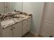 Bathroom with granite countertop and white cabinets at 162 Gainesborough Dr, Dallas, GA 30157