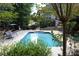 Refreshing pool surrounded by lush landscaping at 162 Gainesborough Dr, Dallas, GA 30157