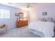 Guest bedroom with neutral walls and new carpet at 9970 Groomsbridge Rd, Johns Creek, GA 30022